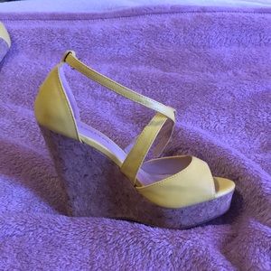 Yellow Wedge Heels